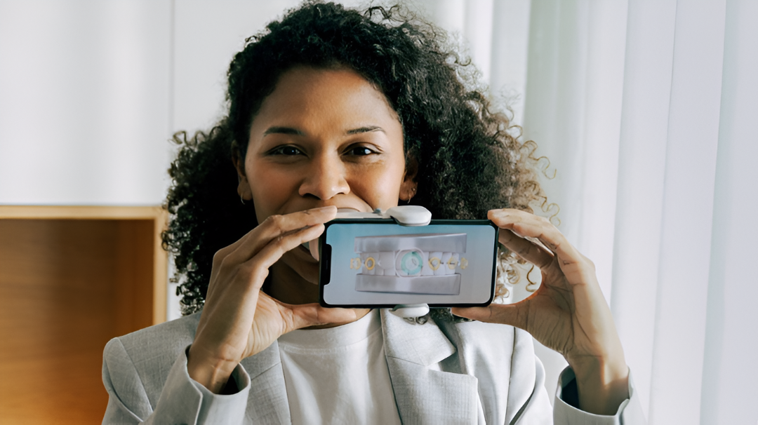 woman with orthodontic technology